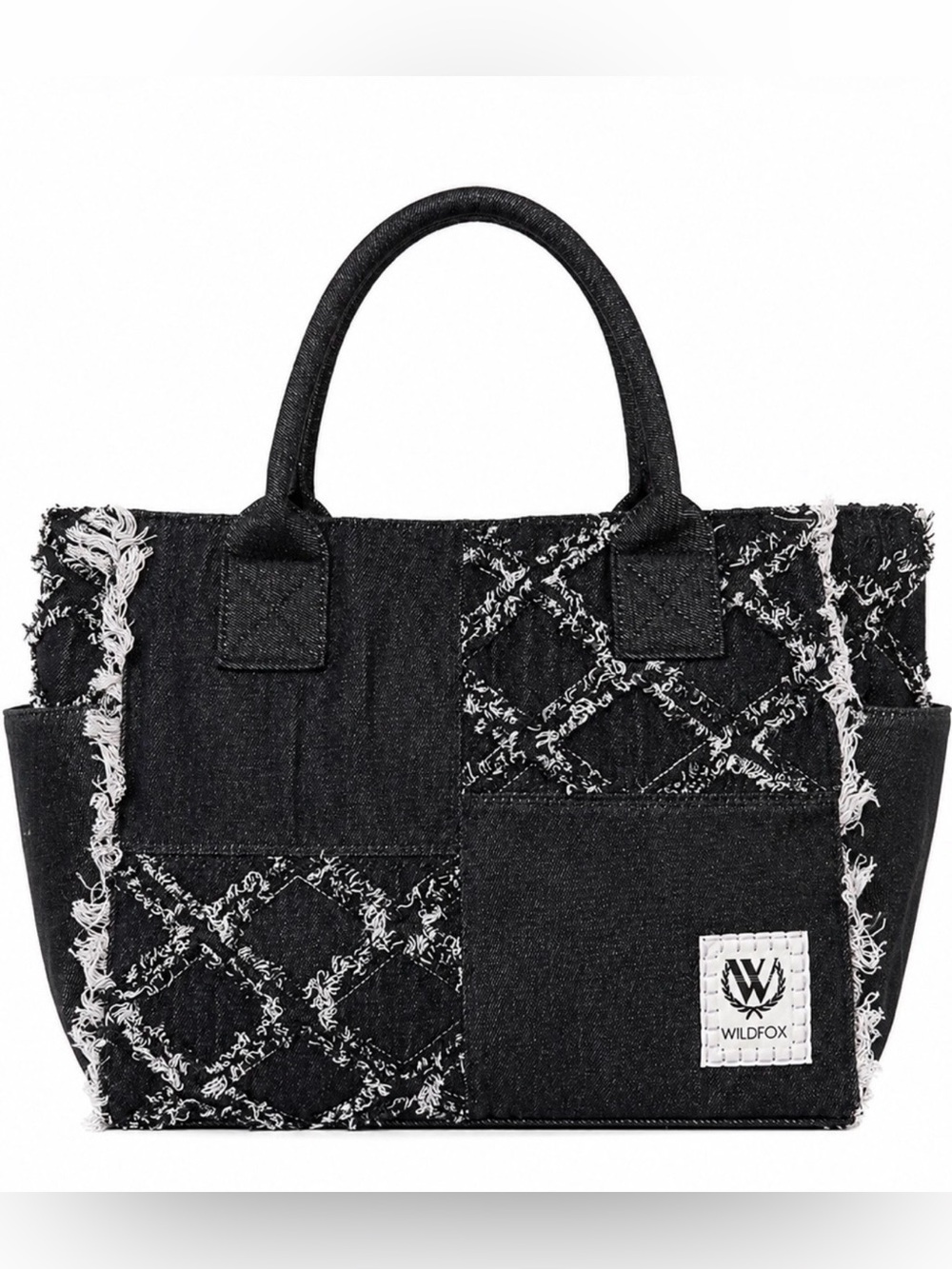 MSRP $88 Wildfox Black & White Patchwork Tote